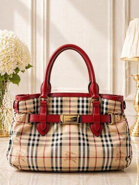 Authentic Burberry Canvas Satchel 288-022026